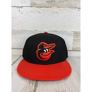 New Era 59Fifty Men’s 7 1/8 Baltimore Orioles Fitted Hat Black MLB Baseball Cap
